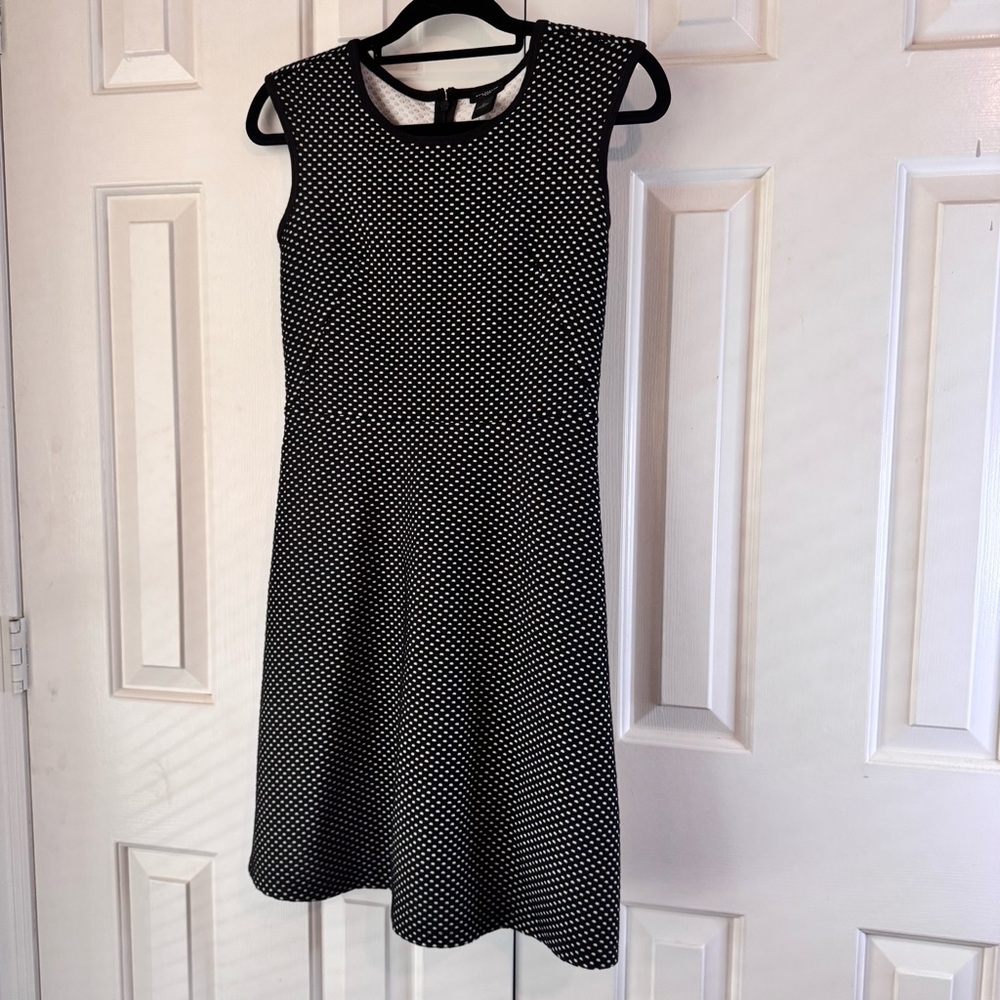 Ann Taylor Petite Black & White Polka Dot Sleeveless Dress Size 0P NWT